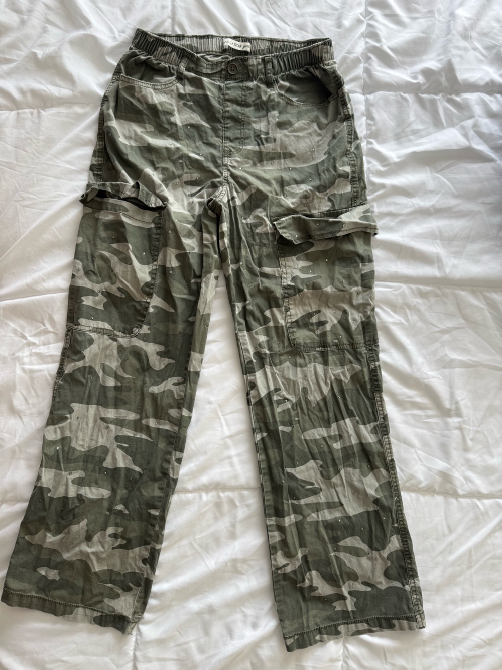 Vanilla Star Olive Camo Cargo Pants